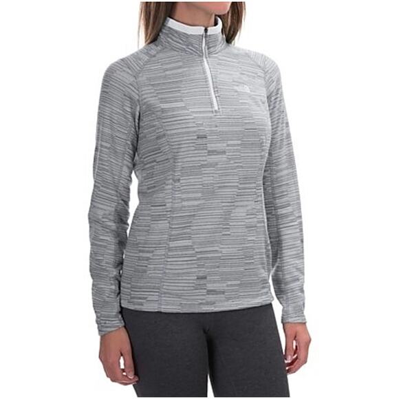 The North Face Glacier 1/4 Zip Mock Neck Medium Gray Fleece Pullover Jacket - Picture 1 of 16